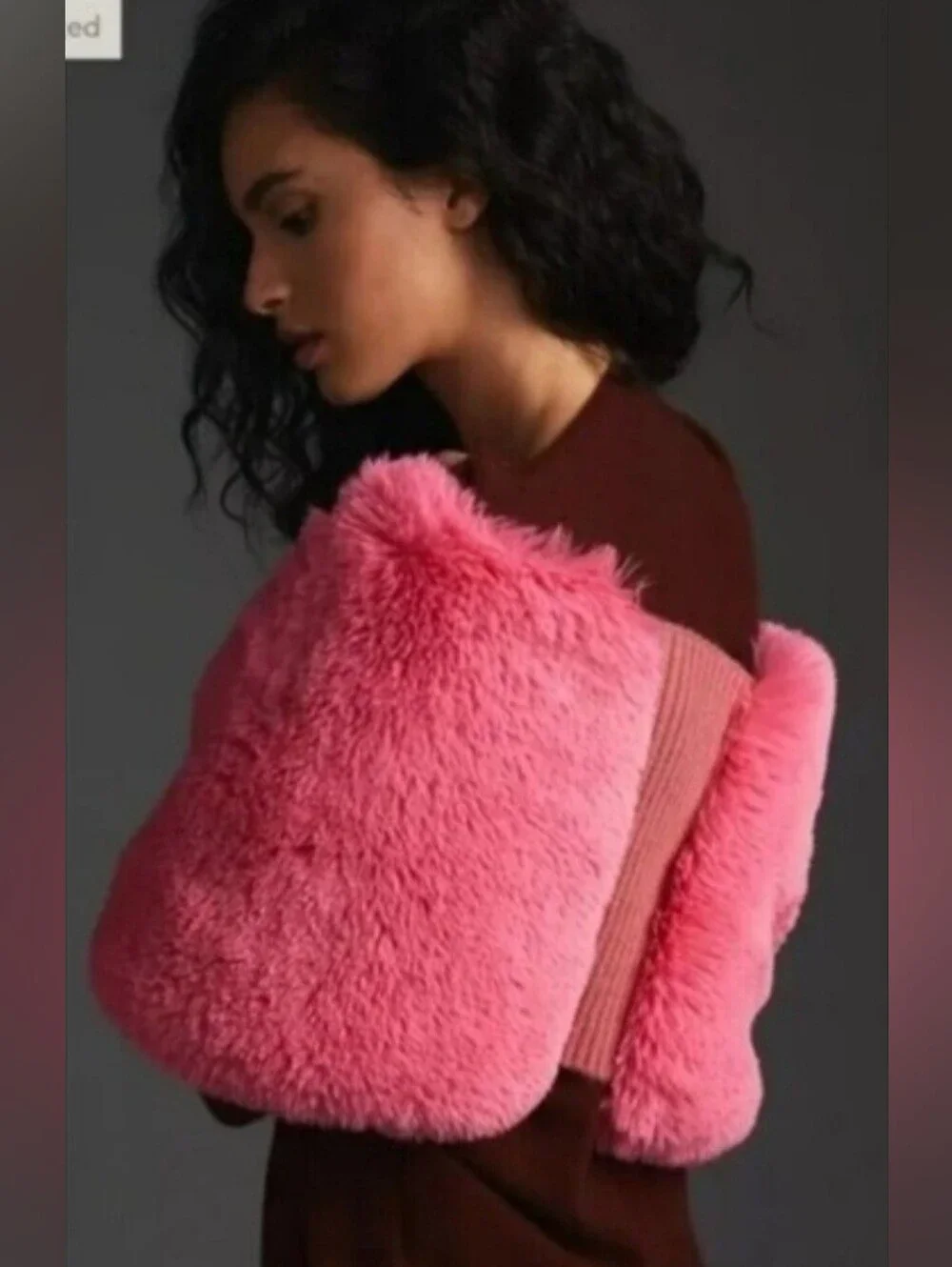 NWT Anthropologie Maeve Faux Fur Hot Pink Barbiecore Stole